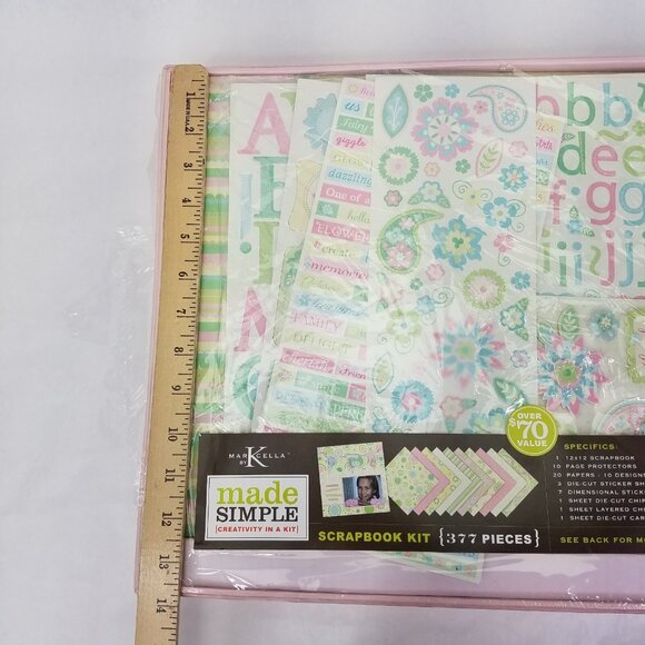 Marcella by K Scrapbook "Bon Bon" 12x12 Mega Kit Album Stickers Paper 377 Pieces - Picture 6 of 11